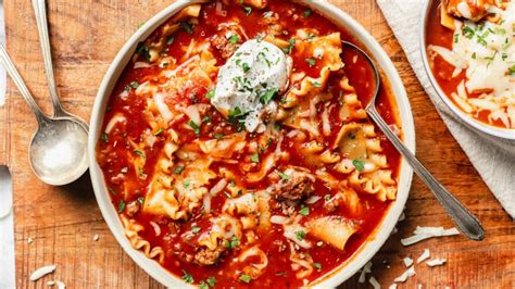 Ingredients for Lasagna Soup Lasagna noodles use just about any brand or style you prefer and break the noodles into roughly bite-size pieces Oil use a mild oil such as olive oil or avocado oil Onion a Web. . Good morning america lasagna soup recipe